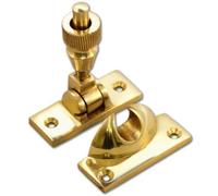 Lever Lock Sash Window Fastener Twist Catch Latch + Screws - (Polished Brass)