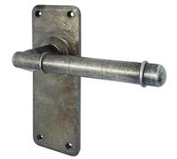 Lever on Backplate Latch Handle HF100 Belfry Antique Pewter from EUROART