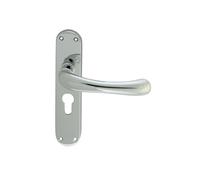 Lever on Backplate Range Contract Quality Internal Door Handle Set with Satin Finish for Residential and Commercial interiors (Euro Profile, Polished Chrome)