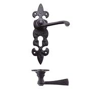 Lever on Fleur De LYS Euro Backplate - Black