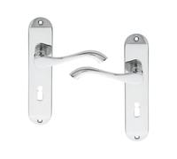 Lever on Lock Profile Backplate Traditional Door Handle Set with Keyhole Mortice Lock Compatibility Fittings Included