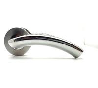 Lever on Round Rose Aldimple Door Handle in Solid Range Dual Finish from EUROART