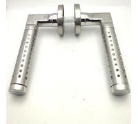 Lever on Round Rose Dimp Door Handle in Solid Range Dual Finish from EUROART