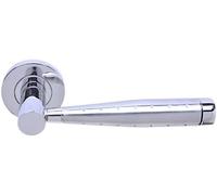 Lever on Round Rose Dimply Door Handle in Solid Range Dual Finish from EUROART