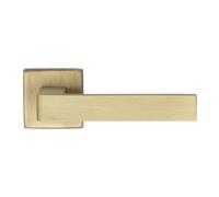 Lever on Square Rose Solid Zinc Alloy Interior Push Handle Set with Precision Contemporary Design for UK Residential and Commercial Interiors (Antique Brass)