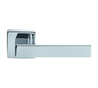 Lever on Square Rose Solid Zinc Alloy Interior Push Handle Set with Precision Contemporary Design for UK Residential and Commercial Interiors (Polished Chrome)