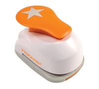 Fiskars Motive Lever Punch, Star, Diameter 2.5 cm, for Left And Right Handers, Steel/Plastic, White/Orange, Lever Punch, M, 1004722