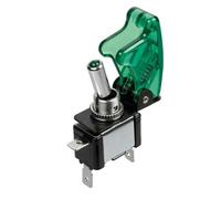 Lever Switch With Safety, Aluminum With Green Led Indicator 12/24V 20A