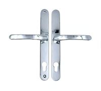 Lever UPVC Multipoint Door Handles, 92mm PZ, 240mm Screw Centres, 270mm Backplate, Sprung Mechanism, Replacement Handle Set (Chrome)