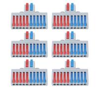 Lever Wire Connector,2 in 10 DIY Mini Splicing Compact Quick Push Connect Electrical Kit DIN Rail Terminal Blocks Cable Conductor for Lights Sockets Switches Loud Speakers Boxes