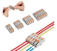 Lever Wire connectors,Idong Compact Wire Conductor Connector, Push Terminal Block SPL-1 one-to-one Quick Splicing into 2/3/4/6 Way Butt Terminal Connectors (15)