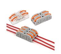 Lever Wiring Connector Fast Compact Splicing Electrical Connector Butt Terminal 1 to 1 Inline Wire Connector 28-12 AWG IDGTTLDF(T 50PCS Bag)
