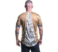 Leverage Mens Streetwear - Gym T-Shirt, Bodybuilding, Longline Curved Hem, Slim Muscle Fit T Shirt - Mens Gift (UK, Numeric, 42, 44, Regular, Regular, Gold)