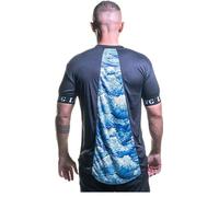 Leverage Mens 'Waves' Streetwear - Gym Workout T-Shirt, Bodybuilding, Longline Curved Hem, Slim Muscle Fit T Shirt - Mens Gift (UK, Numeric, 38, 40, Black)