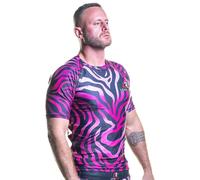 Leverage 'Zulu' - Mens BJJ MMA Rash Guard - Pink Jiujitsu, NoGi, Swimming Shirt, Diving Top, Rashvest, Mens Gift (44-46 Zulu)