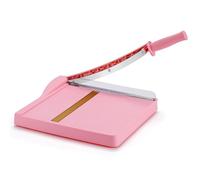 Leveraged Paper Cutter Manual Cutting Machine with Safety Protection and Knife Lock, A4 A5 Paper Cutting Machine Capacity 16 Sheets for Photos, Paper, Cardboard, Pink