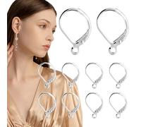 Leverback Earring Hooks, 925 Sterling Silver Leverback Earwires, 925 Silver French Ear Wires with Open Loop Interchangeable Jewelry Making Supplies for Party
