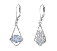 Leverback Earrings Silver Dream Catcher/Larimar/Opal/Lapis/Turquoise Drop Earrings Jewellery Gift for Women