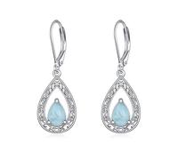 Leverback Earrings Silver Dream Catcher/Larimar/Opal/Lapis/Turquoise Drop Earrings Jewellery Gift for Women