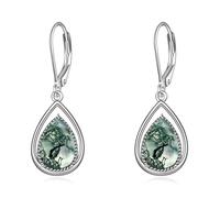 Leverback Earrings Silver Dream Catcher/Larimar/Opal/Lapis/Turquoise Drop Earrings Jewellery Gift for Women