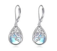 Leverback Earrings Silver Dream Catcher/Larimar/Opal/Lapis/Turquoise Drop Earrings Jewellery Gift for Women