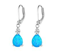 Leverback Opal Dangle Drop Earrings For Women Girls Gold Plated Teardrop Earrings Earrings 3 Hole Set (C, One Size)