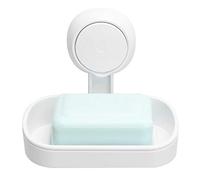 LEVERLOC Soap Dish for Shower, Max Hold 3 KG Suction Soap Holder for Bathroom, Bathtub, Wall Mounted, Waterproof, Drill-Free, Removable Suction Shower Organizer, Sponge Sink Holder, Plastic In White