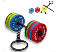 Levesica Fitness Keychain Gym Mini Barbell Keychain Weightlifting Keyring Silicone Motivational Weightlifting Gifts for Boyfriend Girlfriend, Gifts for Personal Trainer