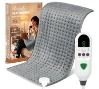 Levesolls Heating Pad, Electric Heat Pad with 9 Temperature Levels, 4 Auto-Off Timers, Soft Fleece, Pain Relief for Back, Neck, Shoulder, Period Cramps, Machine Washable, 30x60cm