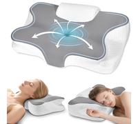 Levesolls Memory Foam Pillow 2-in-1 Soft & Firm Ergonomic Pillow,Side Sleeper Pillow,Comfortable and Supportive Neck Pillow 61x41x12/13cm