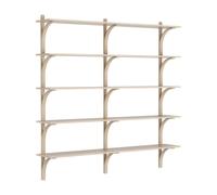 Levi 180 Shelf Large Aluminum/ White Pigmented Oak