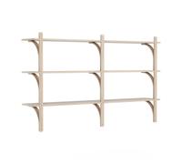 Swedese - Levi Wall Shelf 180 cm Medium, Aluminium / White Pigmented Oak - White Pigmented Oak