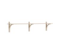Swedese - Levi Wall Shelf 180 cm Small, Aluminium / White Pigmented Oak - White Pigmented Oak