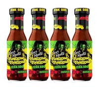 Levi Roots Reggae Jerk BBQ Marinade Sauce Original 290g Pack of 4 Spicy Scotch Bonnet Medium Hot Chilli Gravy Snack Dip Jamaican Barbecue Seasoning with Welari Thank You Card | (4pack) (1160g)