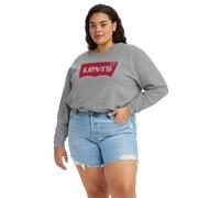 Levi's Womenss Levis Plus Graphic Standard Crew Sweatshirt in Grey Heather Cotton - Size UK 14-16