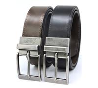 Levi Strauss Signature - Premium Leather Reversible Belt for Men for Jeans, Work, Dress & Casual pants | Cinturon Para Hombre, Brown / Black / Stitch Creased Edge, 38