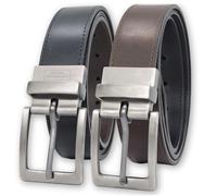 Levi Strauss Signature - Premium Leather Reversible Belt for Men for Jeans, Work, Dress & Casual pants | Cinturon Para Hombre, Black / Brown / Single Stitch, 38