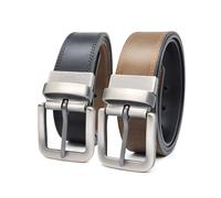 Levi Strauss Signature - Premium Leather Reversible Belt for Men for Jeans, Work, Dress & Casual pants | Cinturon Para Hombre, Black / Light Brown / Double Stitch, 36