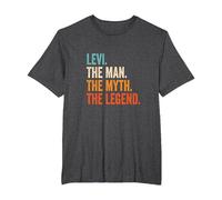 Levi The Man The Myth The Legend First Name Levi T-Shirt, Men's Big and Tall, Dark Heather Grey, 2X Tall