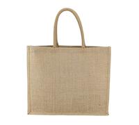 LEVIATAN EKO Jute Bag 42 x 36 cm - 100% Jute Shopper, Laminated Bag, Natural Jute Bag - Robust and Large