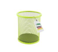 Leviatan Metal Pen Holder Round Wire Metal Mesh Multifunctional Cup for Ballpoint Pen Diameter 91 mm Lime