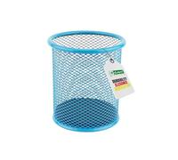 LEVIATAN Metal Pen Holder | Round Wire Metal Mesh | Multifunctional Cup for Ballpoint Pen | Diameter 91 mm | Light Blue