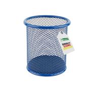 LEVIATAN Metal Pencil Holder | Round Metal Pen Holder | Multifunction Mesh Pen Pot | Perfect for School, Office, Home | Ø 91mm | Blue