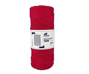Leviatan Natural Thread | 200m Super Soft Single Twisted Cord | 100% Cotton Thread | Macramé Rope for Handicrafts | Wedding and Christmas Decorations | 3mm x 200m | Red
