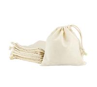 LEVIATAN - Pack of 10 | Cotton bag cotton bag | 16 x 16.5 cm | Fabric bag with drawstring | Lunch bag cosmetic bag | Jewellery bag | Drawstring bag | Oeko-Tex 100 standard certified