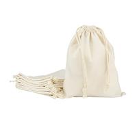 LEVIATAN Pack of 10 | Cotton Fabric Bags with Drawstring | 25 x 30 cm | Multi-use Lunch, Cosmetic, Jewellery Bags | Oeko-Tex 100 Standard Certified