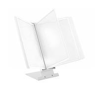 LEVIATAN | Table Display Board System | Table Lectern | Document Organiser | Consultation and Presentation Documents | Plastic Case for Papers | Includes 10 Display Panels | Size: A4 | Colour: White