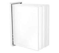 LEVIATAN Wall Display Panel System A4 - 10 Durable Presentation Panels with Metal Wall Mount - Space-Saving Document Display for Office, Warehouse & Production - White