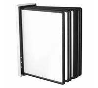 LEVIATAN Wall Display Panel System A4 - 10 Durable Presentation Panels with Metal Wall Mount - Space-Saving Document Display for Office, Warehouse & Production - Black