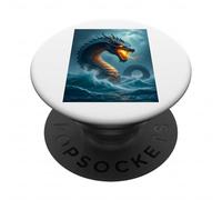 Leviathan, colossal biblical sea serpent of storms PopSockets Adhesive PopGrip